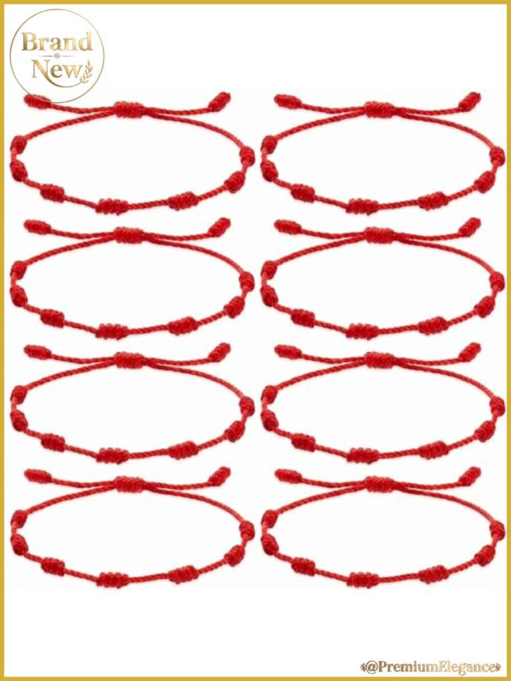 8 Pcs Red String Bracelet Set, Adjustable 7 Knot Kabbalah Evil Eye Protection